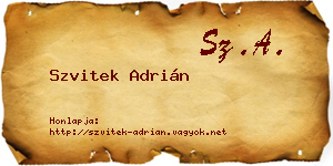 Szvitek Adrián névjegykártya
